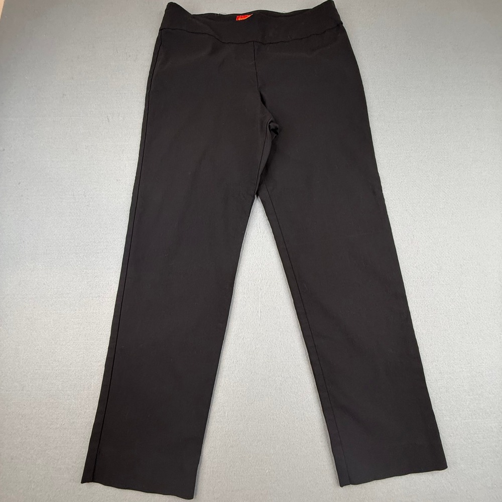Krazy Larry Pants Womens 12 Black Pull On Ankle Straight Leg Made in USA Stretch